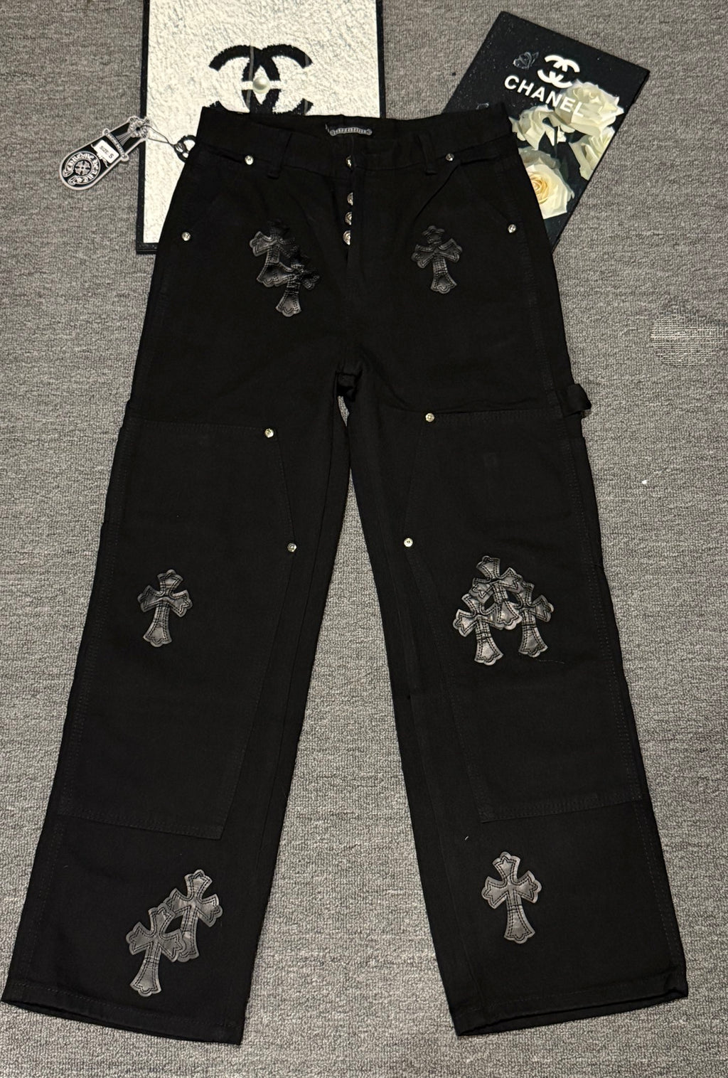 Pantalón Chrome Hearts cruz con estampado de jeans/ pantalón CALIDAD ORIGINAL