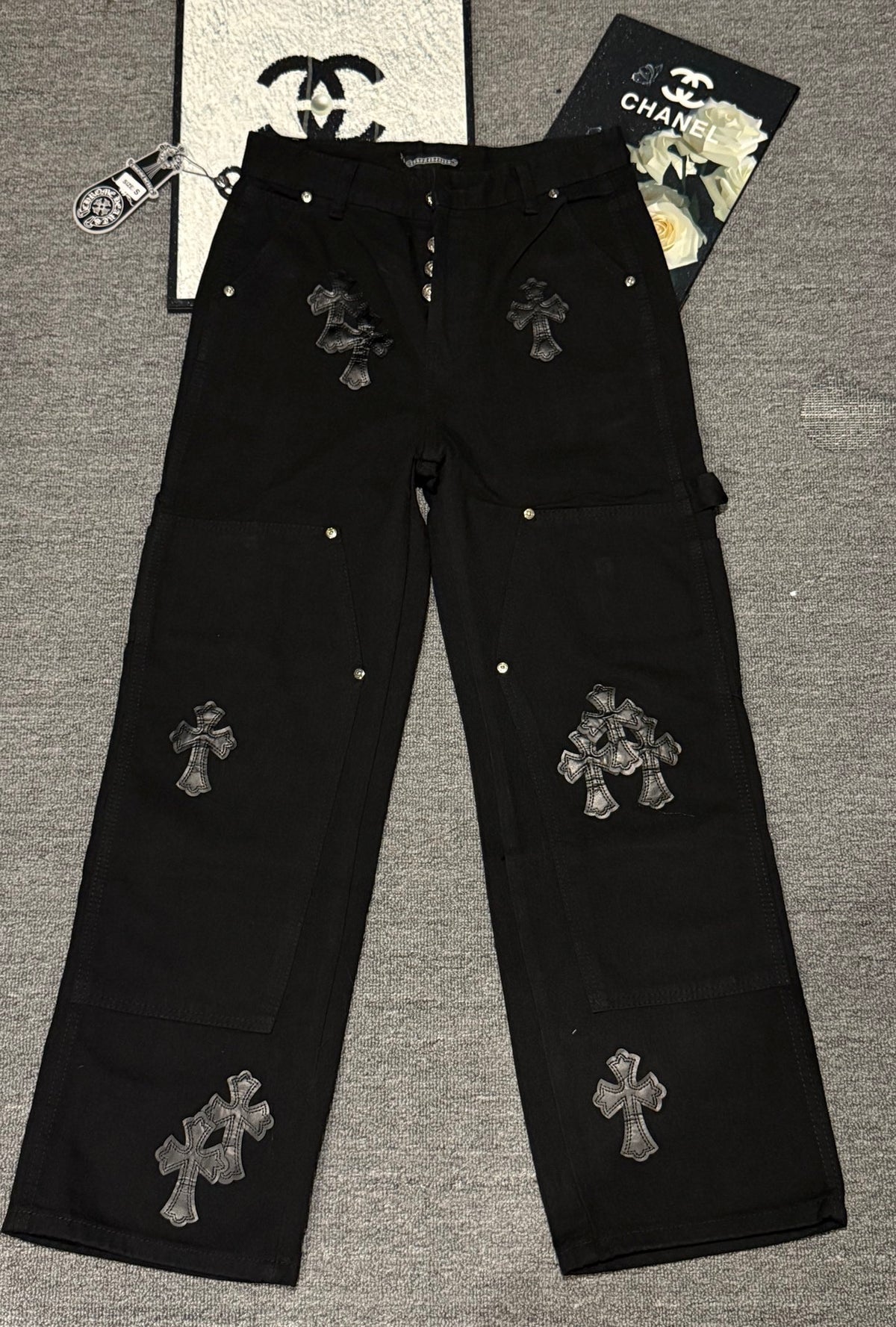 Pantalón Chrome Hearts cruz con estampado de jeans/ pantalón CALIDAD ORIGINAL