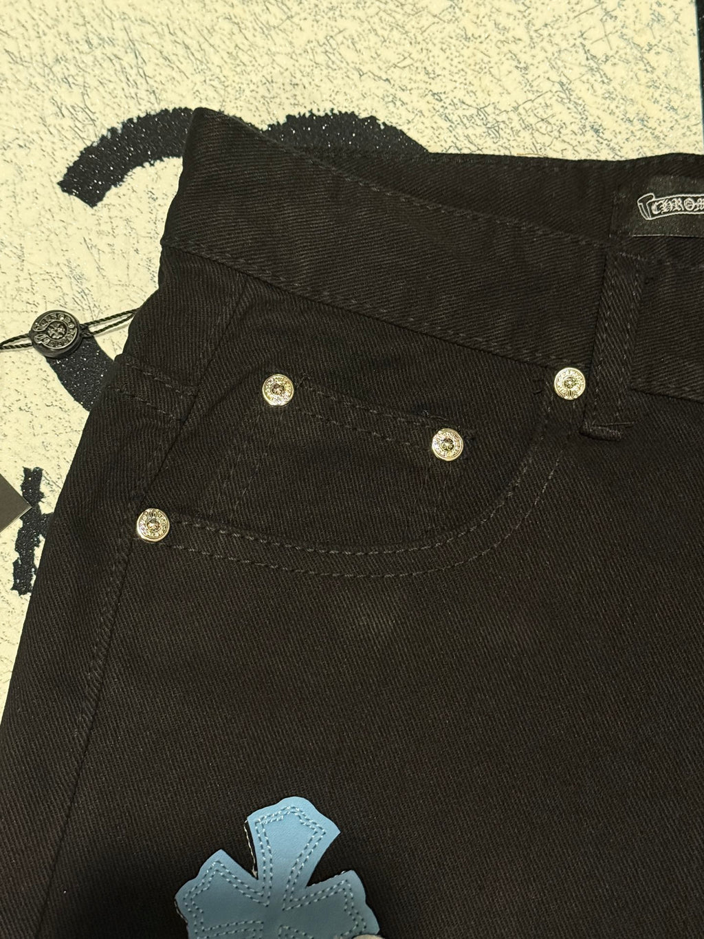 Pantalón Chrome Hearts & CH City edición limitada sánscrito cruz Appliqué patchwork jeans - Estilo C CALIDAD ORIGINAL