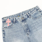 Pantalón Chrome Hearts x GALLERY DPET colaboración patchwork de cuero y pelo de caballo acampanado estilo urbano CALIDAD ORIGINAL
