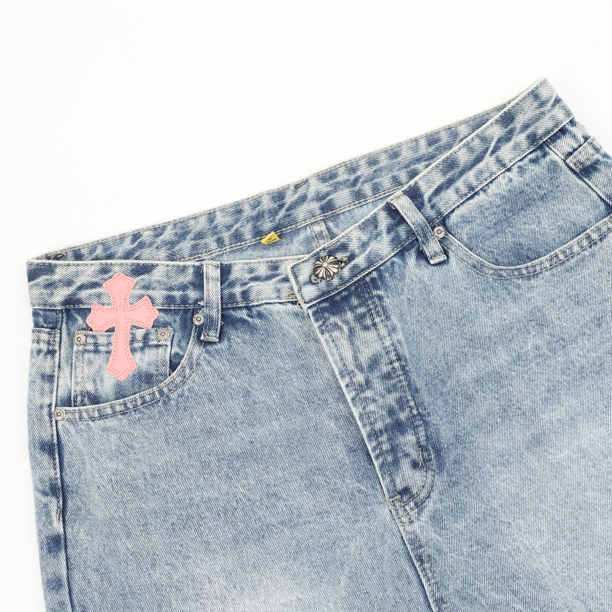 Pantalón Chrome Hearts x GALLERY DPET colaboración patchwork de cuero y pelo de caballo acampanado estilo urbano CALIDAD ORIGINAL