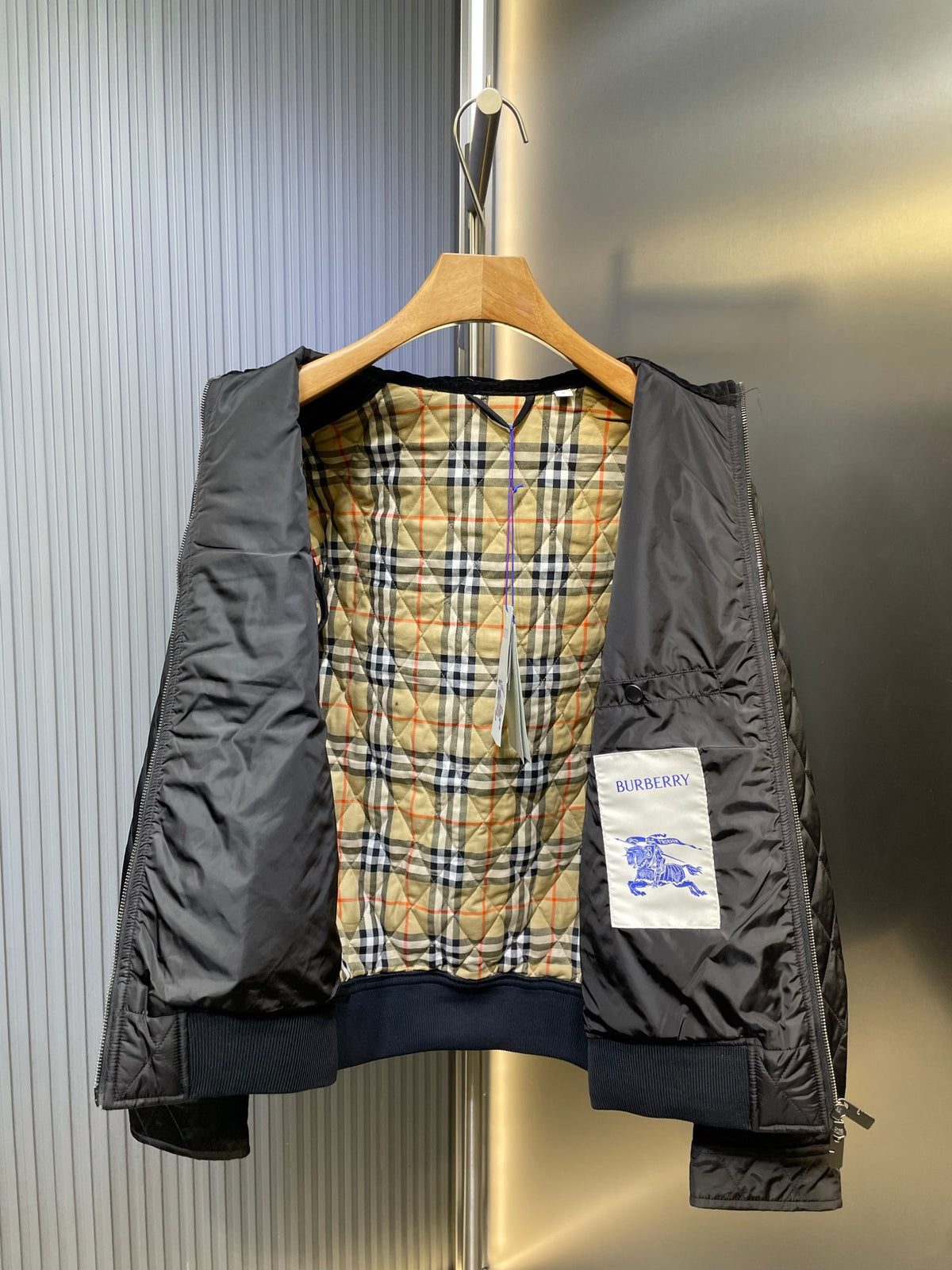 Chaqueta Burberry acolchado Stand Collar Nylon chaqueta - Estilo B CALIDAD ORIGINAL