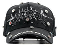 Gorra Texto grafiti con múltiples parches circulares