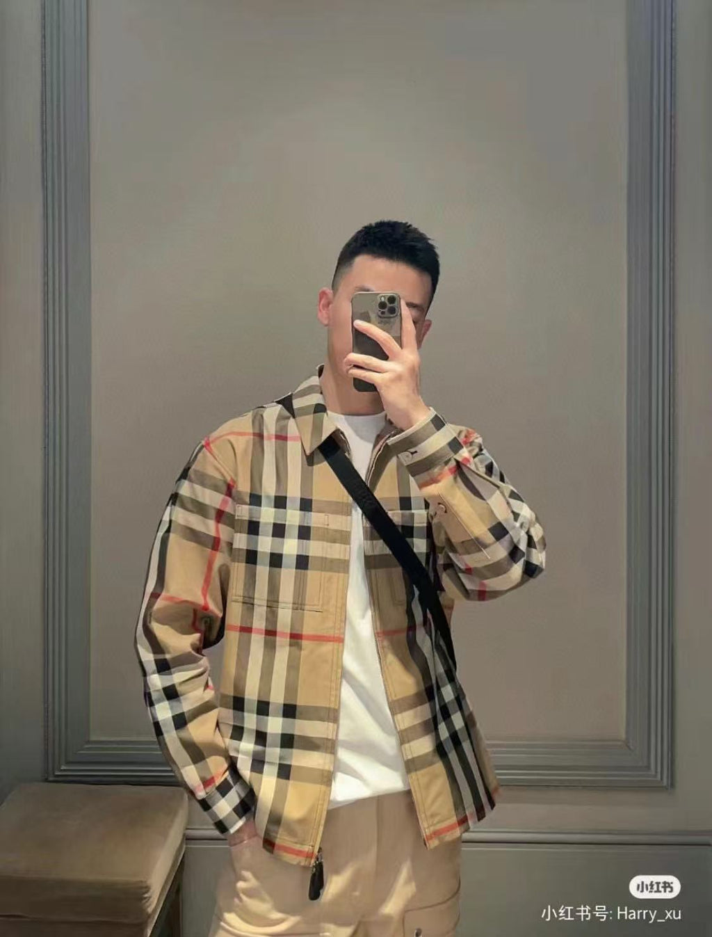 Chaqueta Burberry 23Fw a cuadros cuello grande CALIDAD ORIGINAL