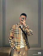 Chaqueta Burberry 23Fw a cuadros cuello grande CALIDAD ORIGINAL