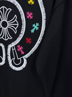 Sudadera Chrome Hearts 2026 nuevo bordado herradura colorido sánscrito logo Washed y desgastado para pareja con capucha - Estilo B CALIDAD ORIGINAL