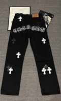 Pantalón Chrome Hearts & CH City edición limitada sánscrito cruz Appliqué patchwork jeans CALIDAD ORIGINAL