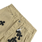 Pantalón Chrome Hearts cuero cruz con estampado de cargo jeans - Estilo C CALIDAD ORIGINAL