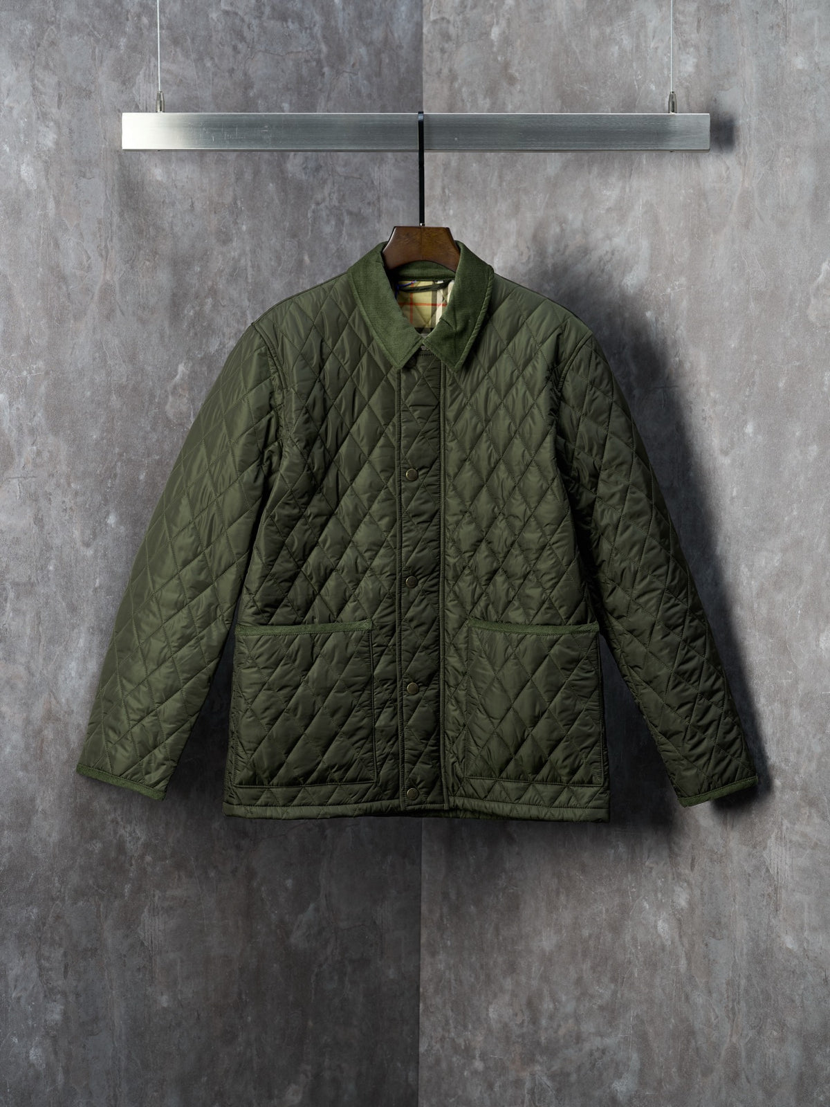 Chaqueta Burberry acolchada Nylon Barn a cuadros con cuello de pana CALIDAD ORIGINAL