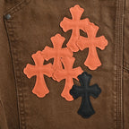 Pantalón Chrome Hearts cuero cruz con estampado de cargo jeans - Estilo B CALIDAD ORIGINAL