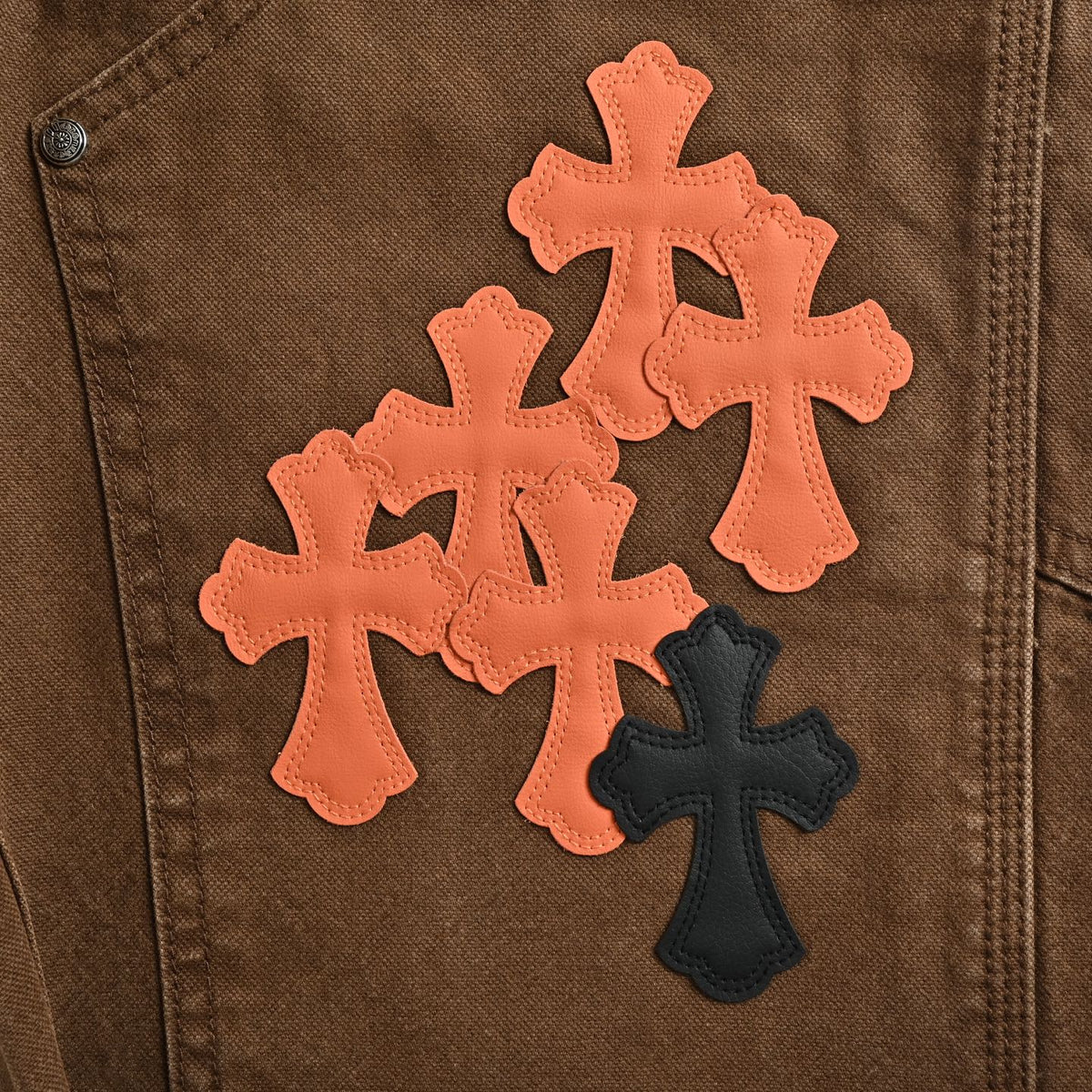 Pantalón Chrome Hearts cuero cruz con estampado de cargo jeans - Estilo B CALIDAD ORIGINAL