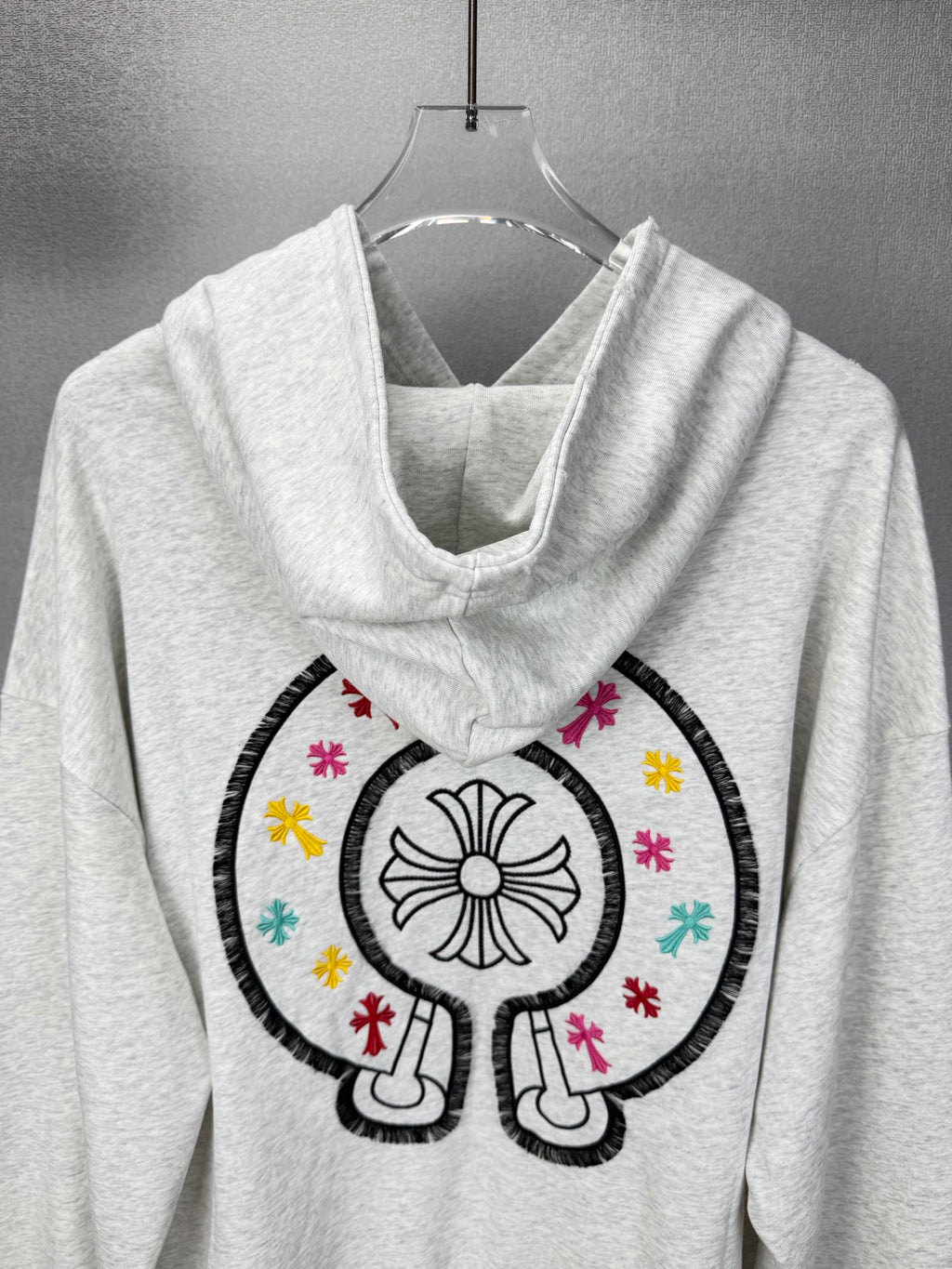 Sudadera Chrome Hearts 2026 nuevo bordado herradura colorido sánscrito logo Washed y desgastado para pareja con capucha CALIDAD ORIGINAL
