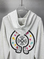 Sudadera Chrome Hearts 2026 nuevo bordado herradura colorido sánscrito logo Washed y desgastado para pareja con capucha CALIDAD ORIGINAL