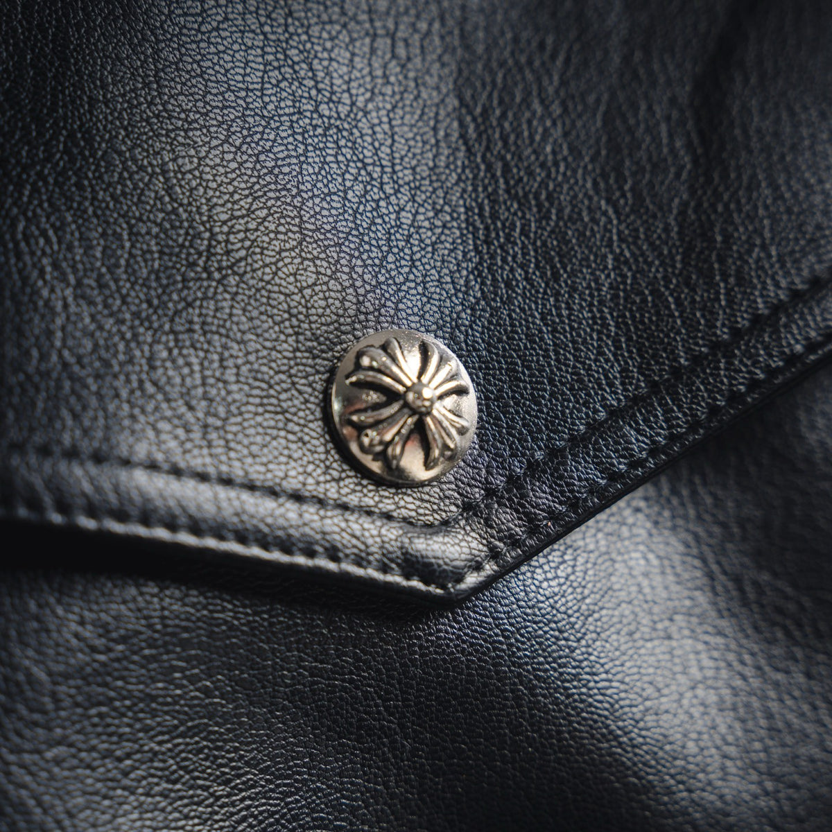 Chaqueta de Cuero Chrome Hearts Bordado Grande CALIDAD ORIGINAL