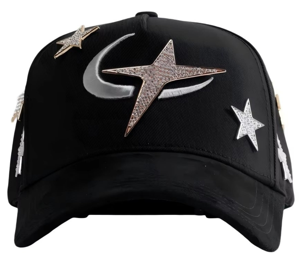 Gorra Estrella y rayo/luna plateados