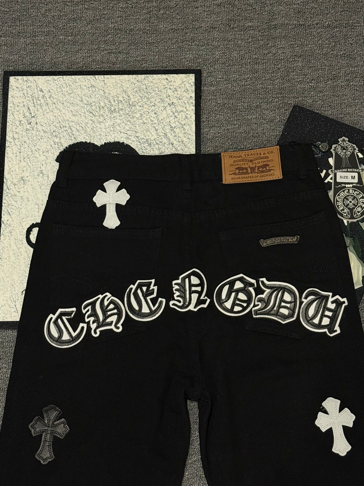 Pantalón Chrome Hearts & CH City edición limitada sánscrito cruz Appliqué patchwork jeans CALIDAD ORIGINAL