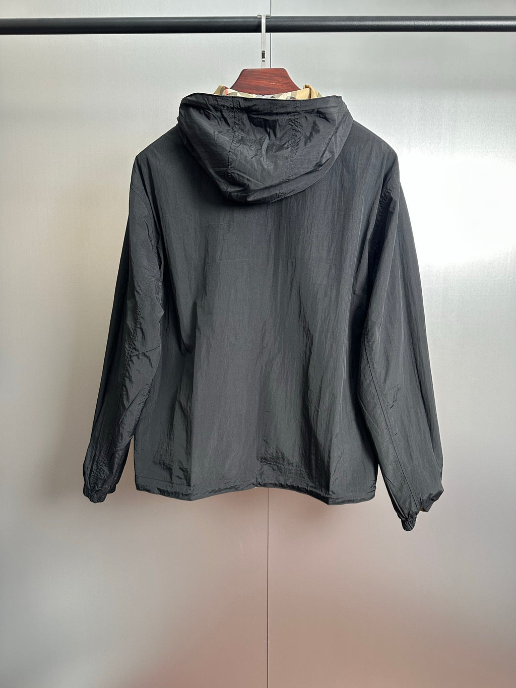 Chaqueta Burberry khaki a cuadros ecuestre bordado reversible chaqueta con capucha abrigo CALIDAD ORIGINAL
