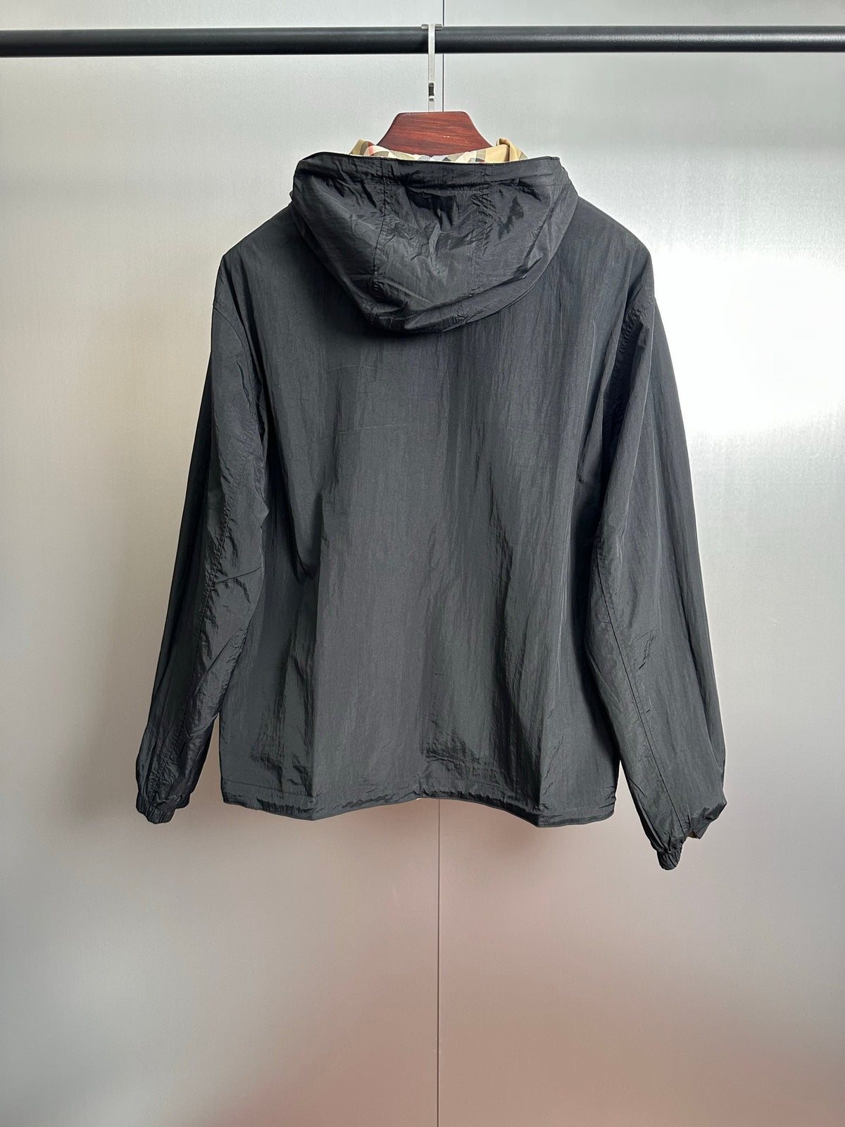 Chaqueta Burberry khaki a cuadros ecuestre bordado reversible chaqueta con capucha abrigo CALIDAD ORIGINAL
