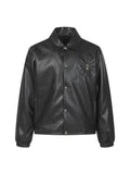 Chaqueta Chrome Hearts * / Hardware cruz cuero Snap-Button chaqueta CALIDAD ORIGINAL