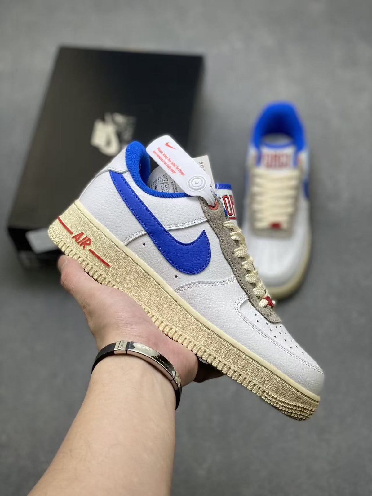 Air Force One - Blanco Azul y Crema