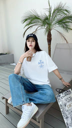 Polera Chrome Hearts 2026FW manga corta polera con estampado de logo, High-End 26s Double Yarn 300g Fabric CALIDAD ORIGINAL