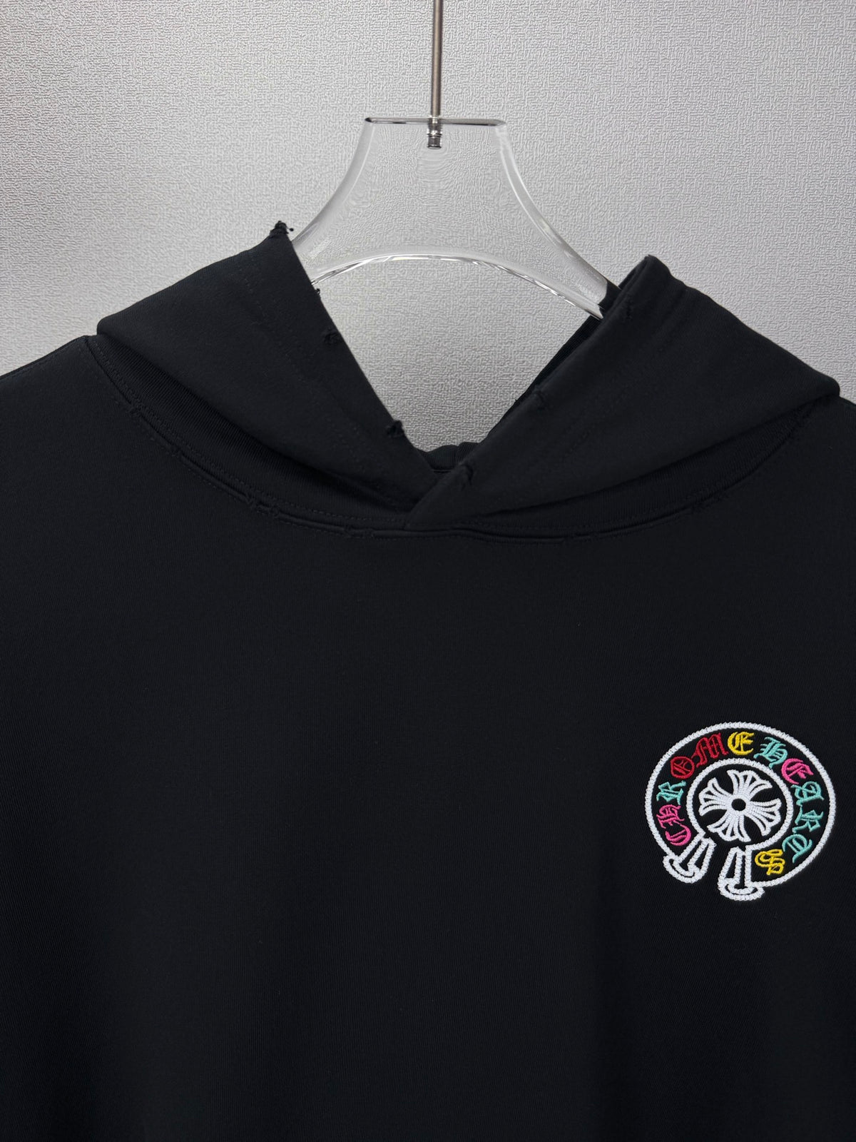 Sudadera Chrome Hearts 2026 nuevo bordado herradura colorido sánscrito logo Washed y desgastado para pareja con capucha - Estilo B CALIDAD ORIGINAL