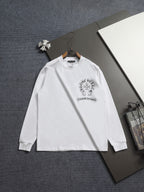 Prenda Chrome Hearts cruz y herradura estampado de logo cuello redondo manga larga CALIDAD ORIGINAL