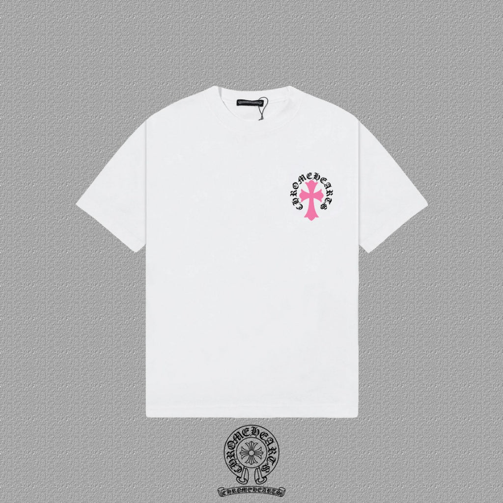 Polera Chrome Hearts 2026FW manga corta polera con estampado de logo, High-End 26s Double Yarn 300g Fabric - Estilo D CALIDAD ORIGINAL