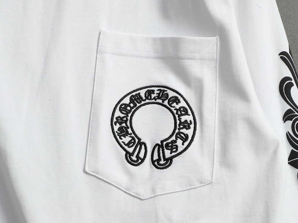 Prenda Chrome Hearts cruz y herradura estampado de logo cuello redondo manga larga - Estilo C CALIDAD ORIGINAL