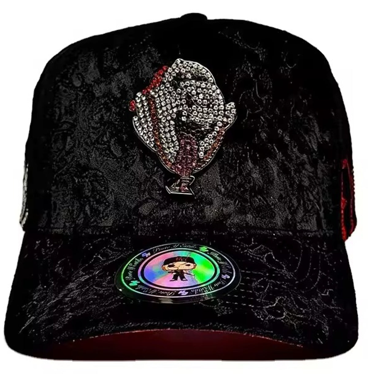 Gorra Rostro alienígena en pedrería