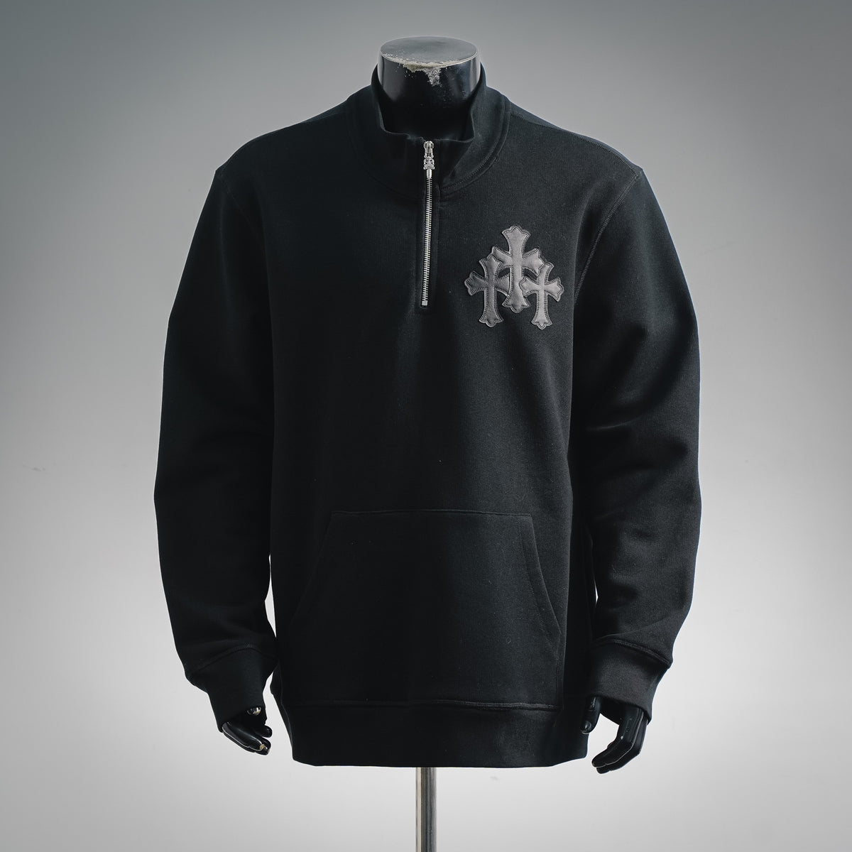 Sudadera Chrome Hearts cruz media cremallera patchwork cuello alto CALIDAD ORIGINAL