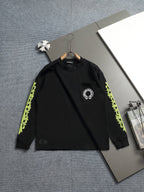 Prenda Chrome Hearts cruz y herradura estampado de logo cuello redondo manga larga - Estilo D CALIDAD ORIGINAL
