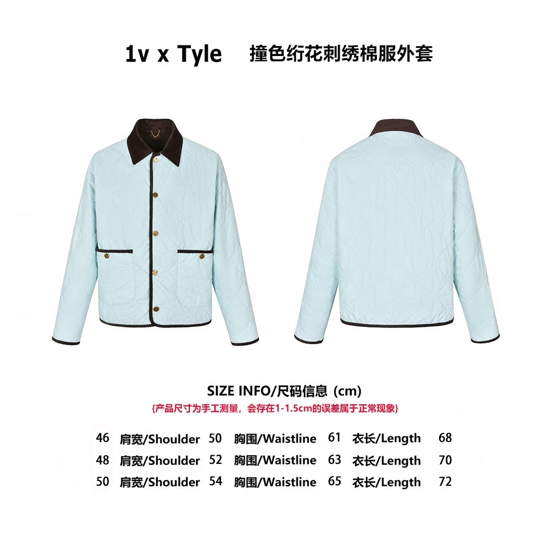 Chaqueta Louis Vuitton 1v x Tyler Color Block acolchado bordado Cotton chaqueta CALIDAD ORIGINAL