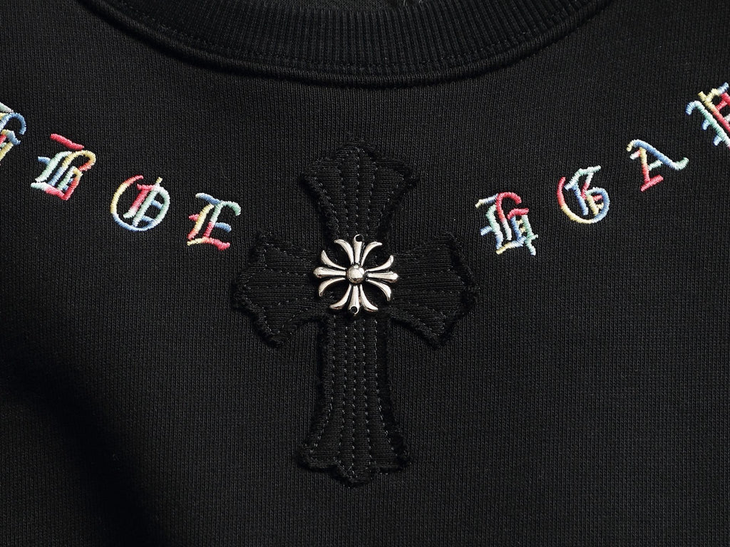 Sudadera Chrome Hearts cruz bordado cuello redondo sudadera - Estilo B CALIDAD ORIGINAL