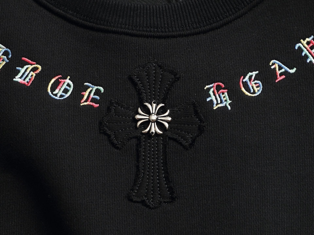 Sudadera Chrome Hearts cruz bordado cuello redondo sudadera - Estilo B CALIDAD ORIGINAL