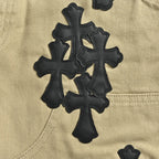 Pantalón Chrome Hearts cuero cruz con estampado de cargo jeans - Estilo C CALIDAD ORIGINAL