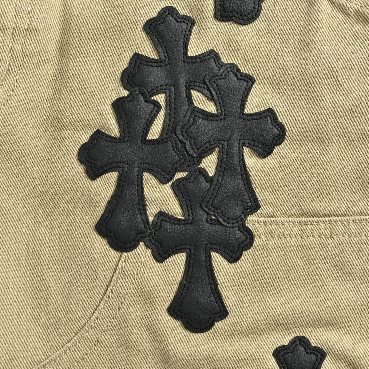 Pantalón Chrome Hearts cuero cruz con estampado de cargo jeans - Estilo C CALIDAD ORIGINAL