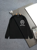 Prenda Chrome Hearts cruz y herradura estampado de logo cuello redondo manga larga - Estilo B CALIDAD ORIGINAL
