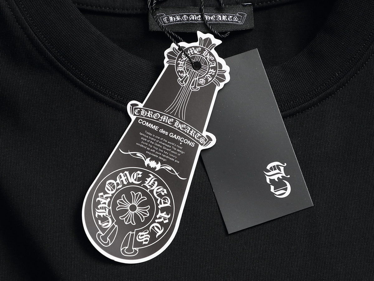 Prenda Chrome Hearts cruz y herradura estampado de logo cuello redondo manga larga - Estilo F CALIDAD ORIGINAL