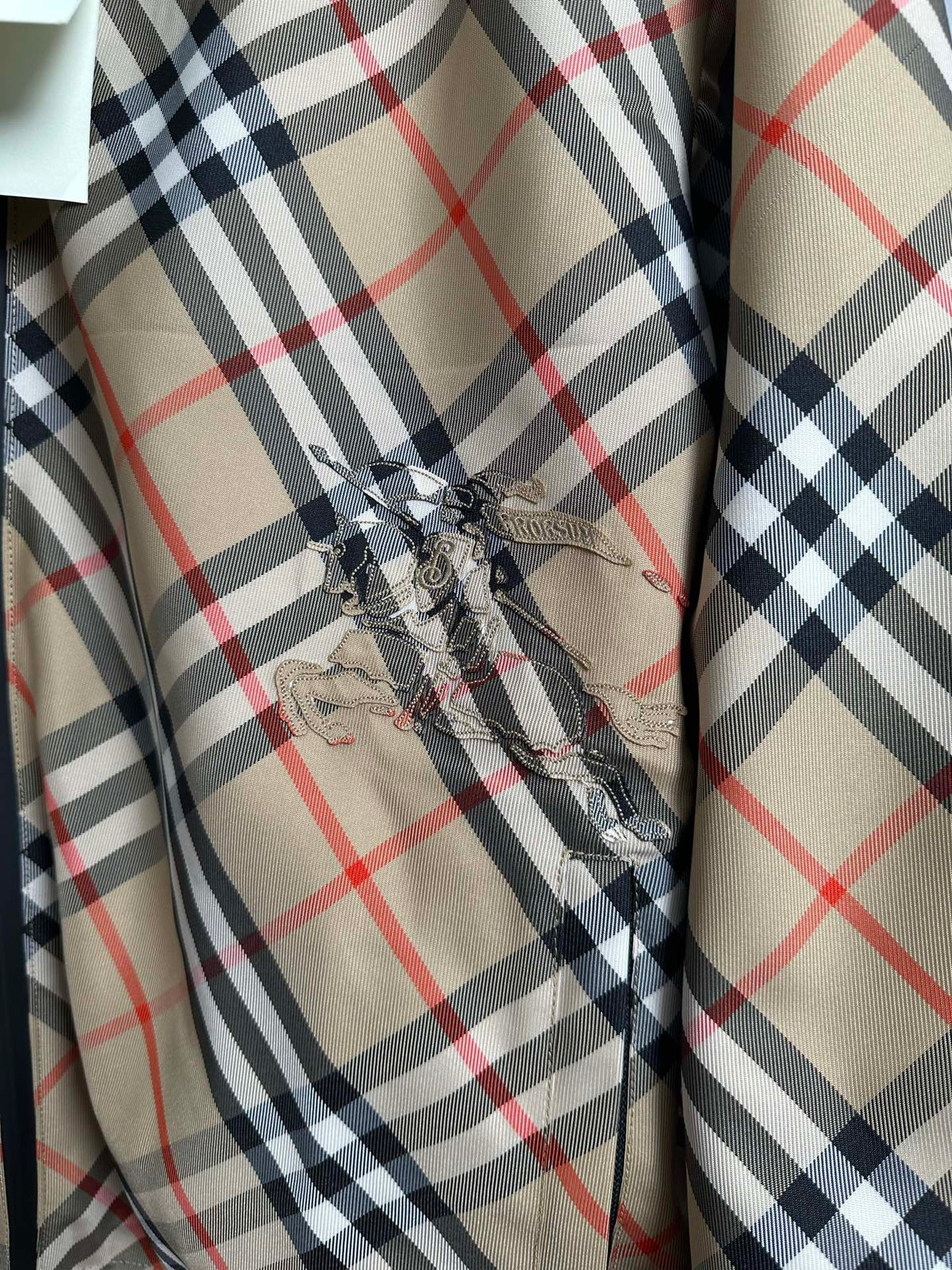 Chaqueta Burberry khaki a cuadros ecuestre bordado reversible chaqueta con capucha abrigo CALIDAD ORIGINAL
