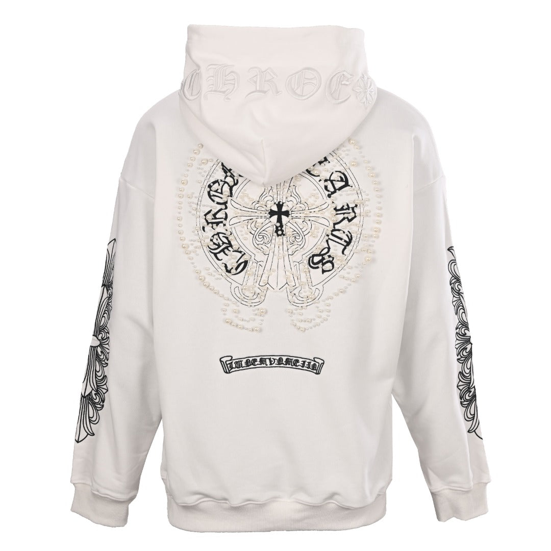 Sudadera Chrome Hearts perla cruz bordado sudadera con capucha CALIDAD ORIGINAL