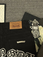 Pantalón Chrome Hearts & CH City edición limitada sánscrito cruz Appliqué patchwork jeans CALIDAD ORIGINAL