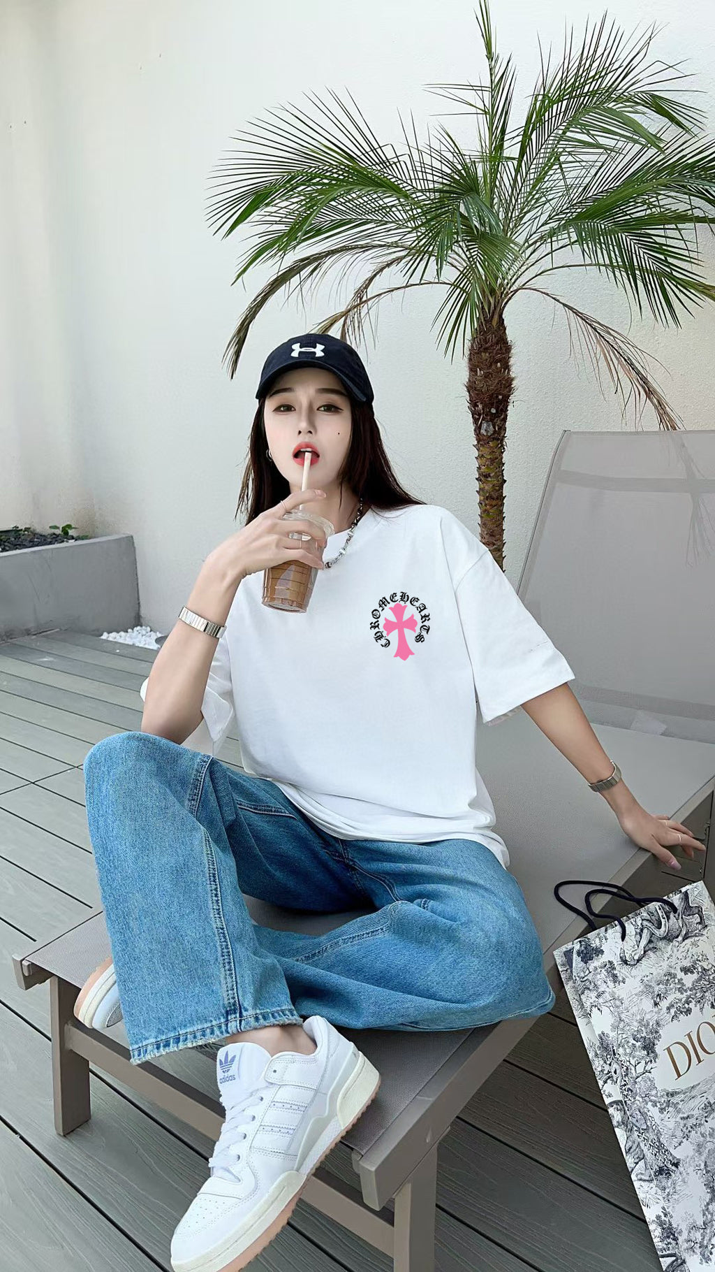 Polera Chrome Hearts 2026FW manga corta polera con estampado de logo, High-End 26s Double Yarn 300g Fabric - Estilo D CALIDAD ORIGINAL
