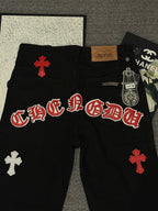 Pantalón Chrome Hearts & CH City edición limitada sánscrito cruz Appliqué patchwork jeans - Estilo B CALIDAD ORIGINAL