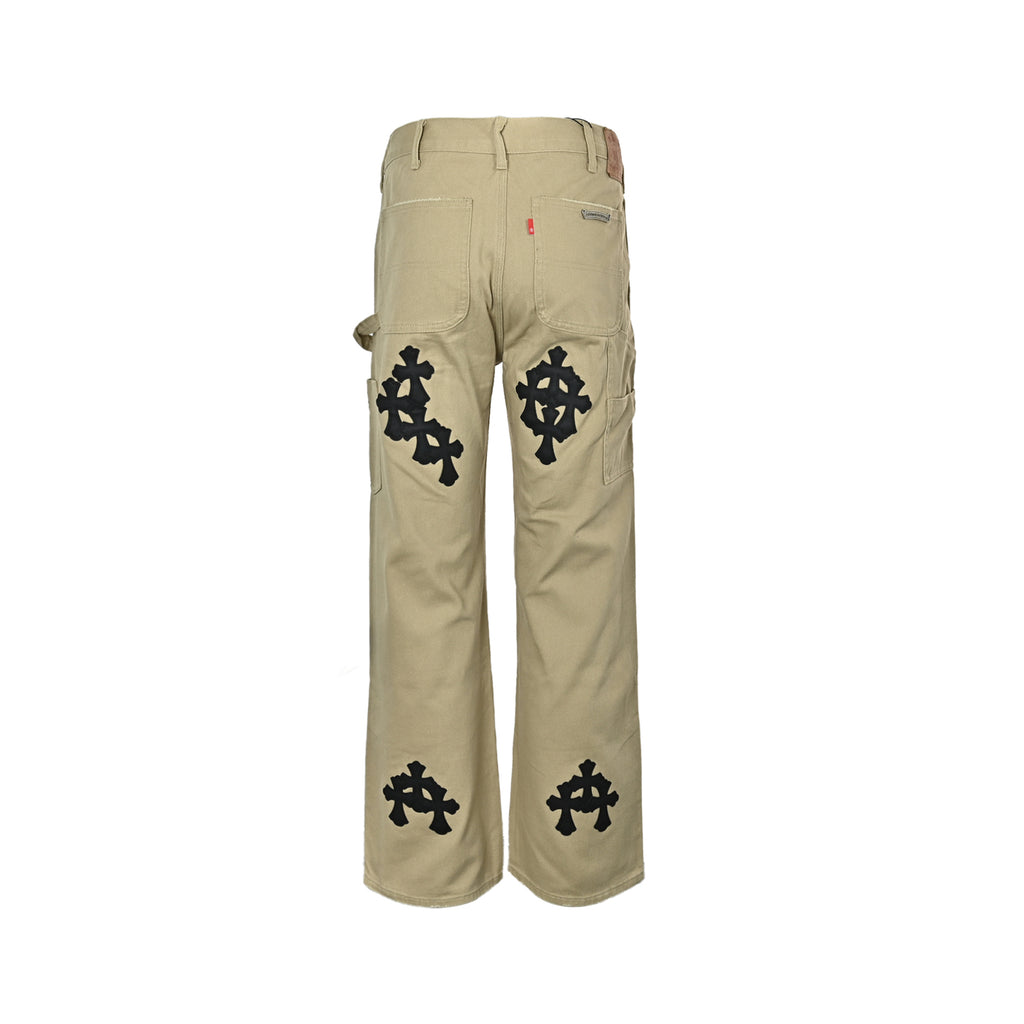 Pantalón Chrome Hearts cuero cruz con estampado de cargo jeans - Estilo C CALIDAD ORIGINAL