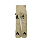 Pantalón Chrome Hearts cuero cruz con estampado de cargo jeans - Estilo C CALIDAD ORIGINAL