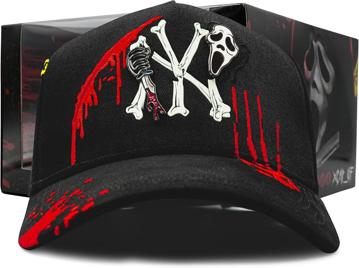 Gorra NY con calavera y goteo rojo