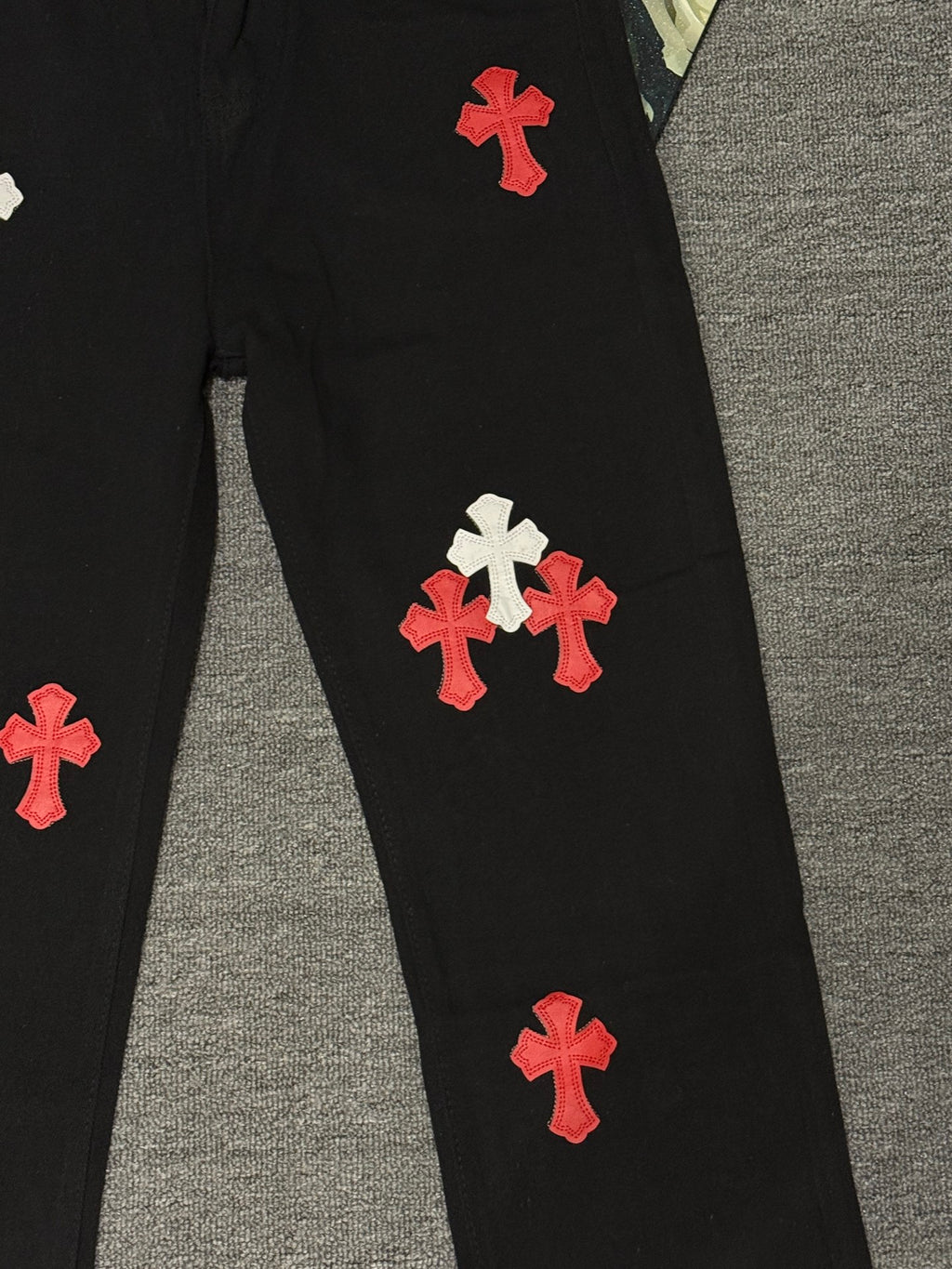 Pantalón Chrome Hearts & CH City edición limitada sánscrito cruz Appliqué patchwork jeans - Estilo B CALIDAD ORIGINAL