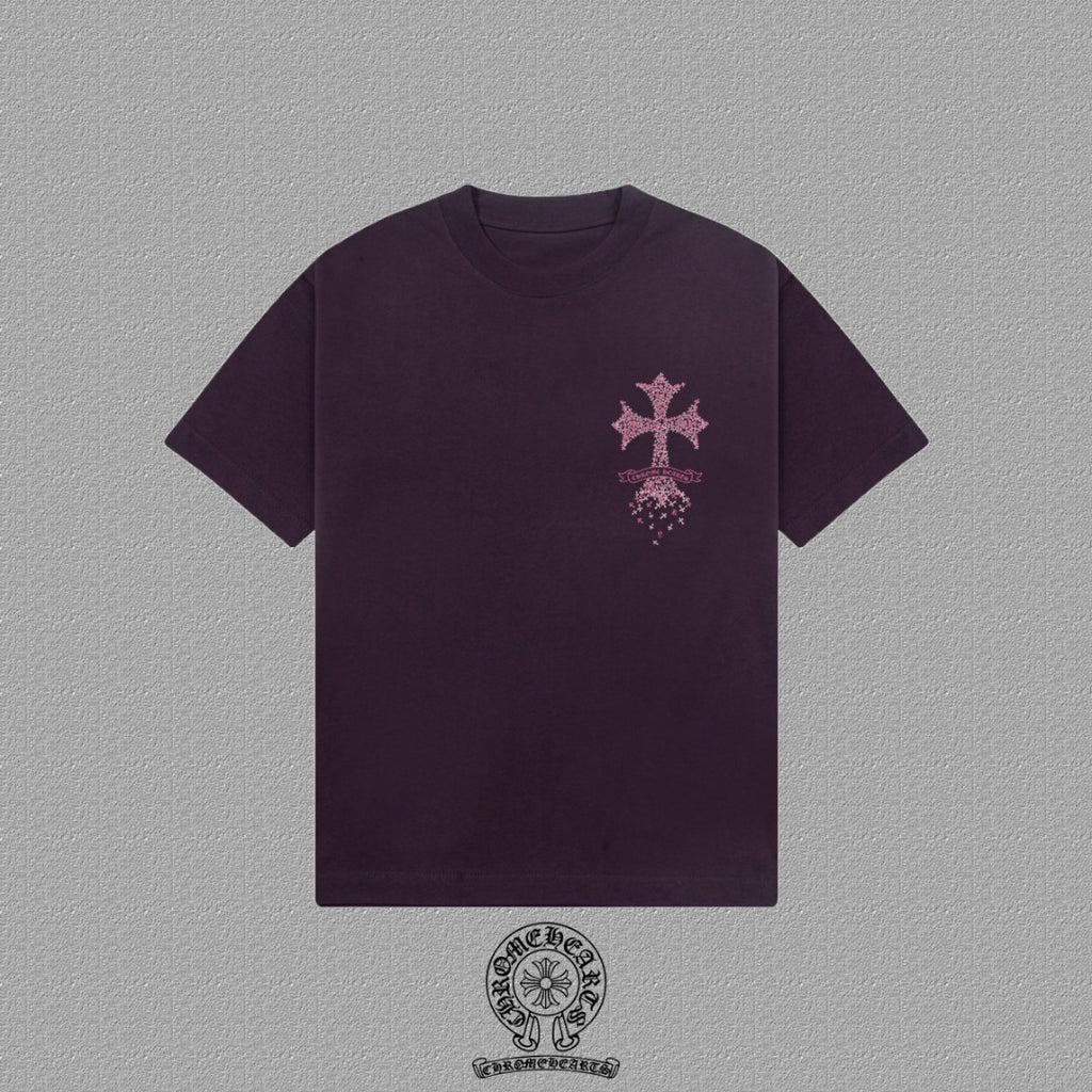 Polera Chrome Hearts 2026FW manga corta polera con estampado de logo, High-End 26s Double Yarn 300g Fabric - Estilo B CALIDAD ORIGINAL