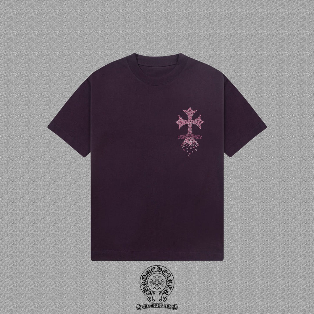 Polera Chrome Hearts 2026FW manga corta polera con estampado de logo, High-End 26s Double Yarn 300g Fabric - Estilo B CALIDAD ORIGINAL
